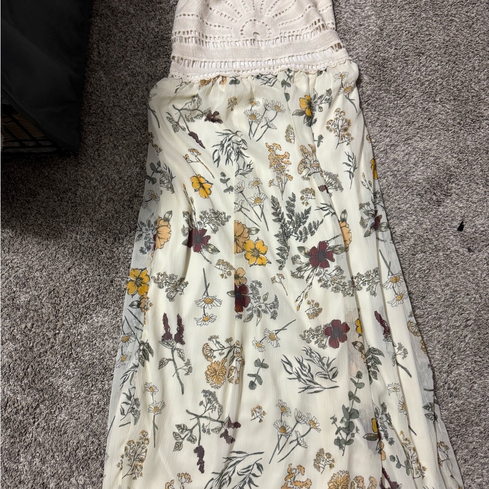 Maurices Cream Smocked A-Line Maxi Skirt
